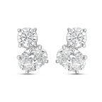 Lab Grown Round And Oval Diamond Earrings