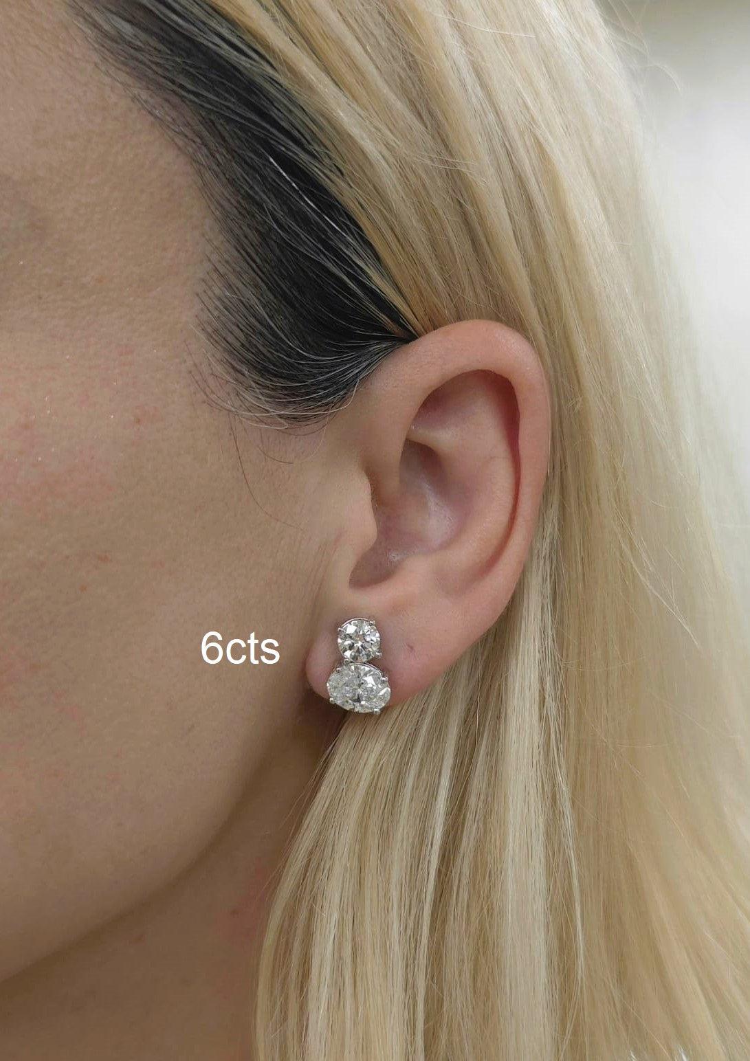 Lab Grown Round And Oval Diamond Earrings