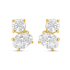 Lab Grown Round And Oval Diamond Earrings
