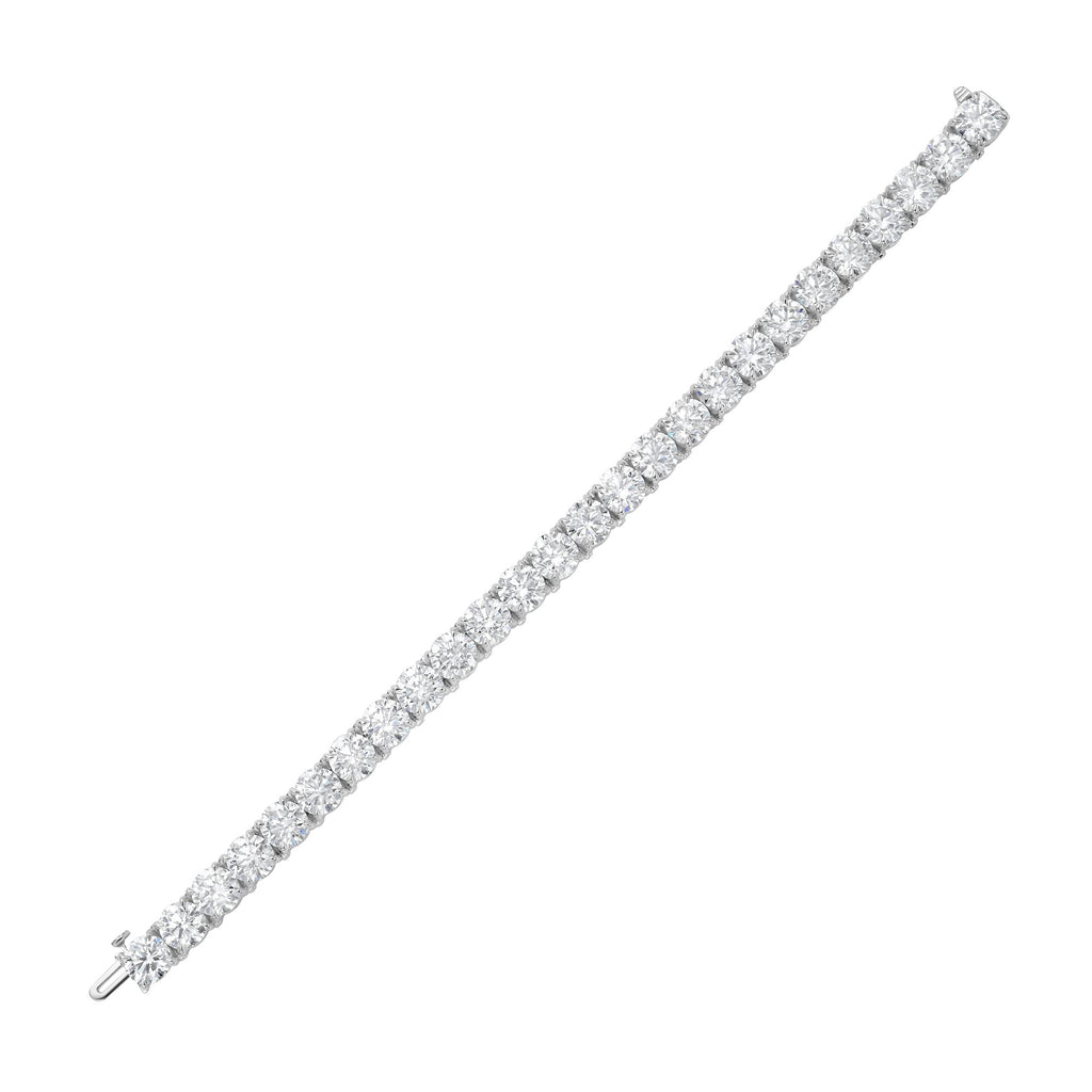 Lab-Grown Round Diamond Tennis Bracelet, 4-Prong, 14K Gold