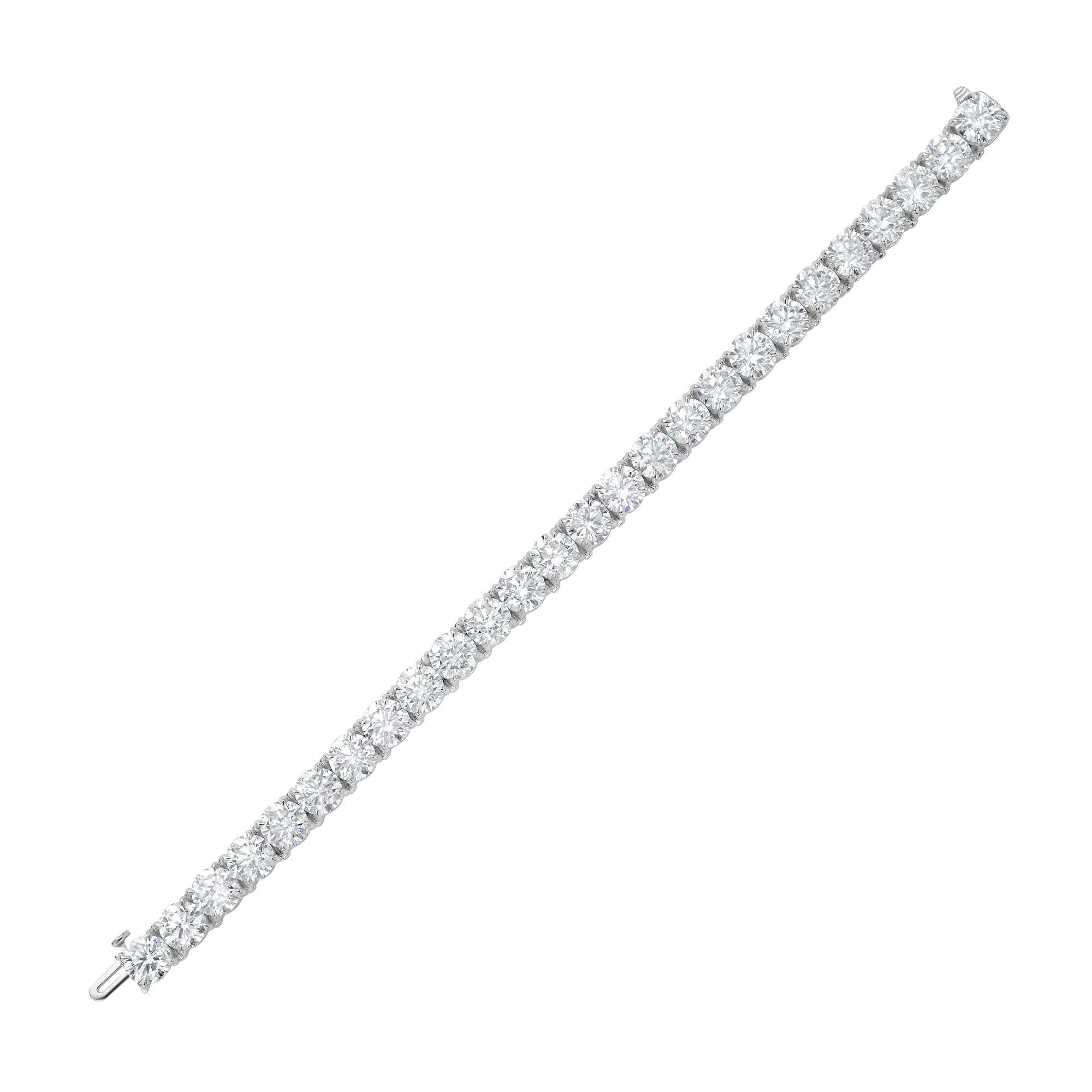 Lab-Grown Round Diamond Tennis Bracelet, 4-Prong, 14K Gold