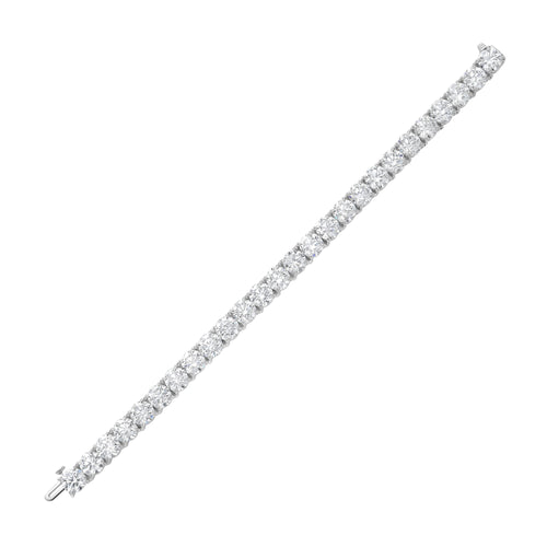Lab-Grown Round Diamond Tennis Bracelet, 4-Prong, 14K Gold