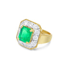 Emerald Halo Diamond Ring