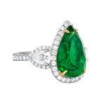 Emerald Pear Diamond Ring