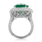 Oval Emerald Halo Ring