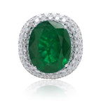 Oval Emerald Halo Ring