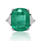 15.85ct Zambian Emerald Three-Stone Ring