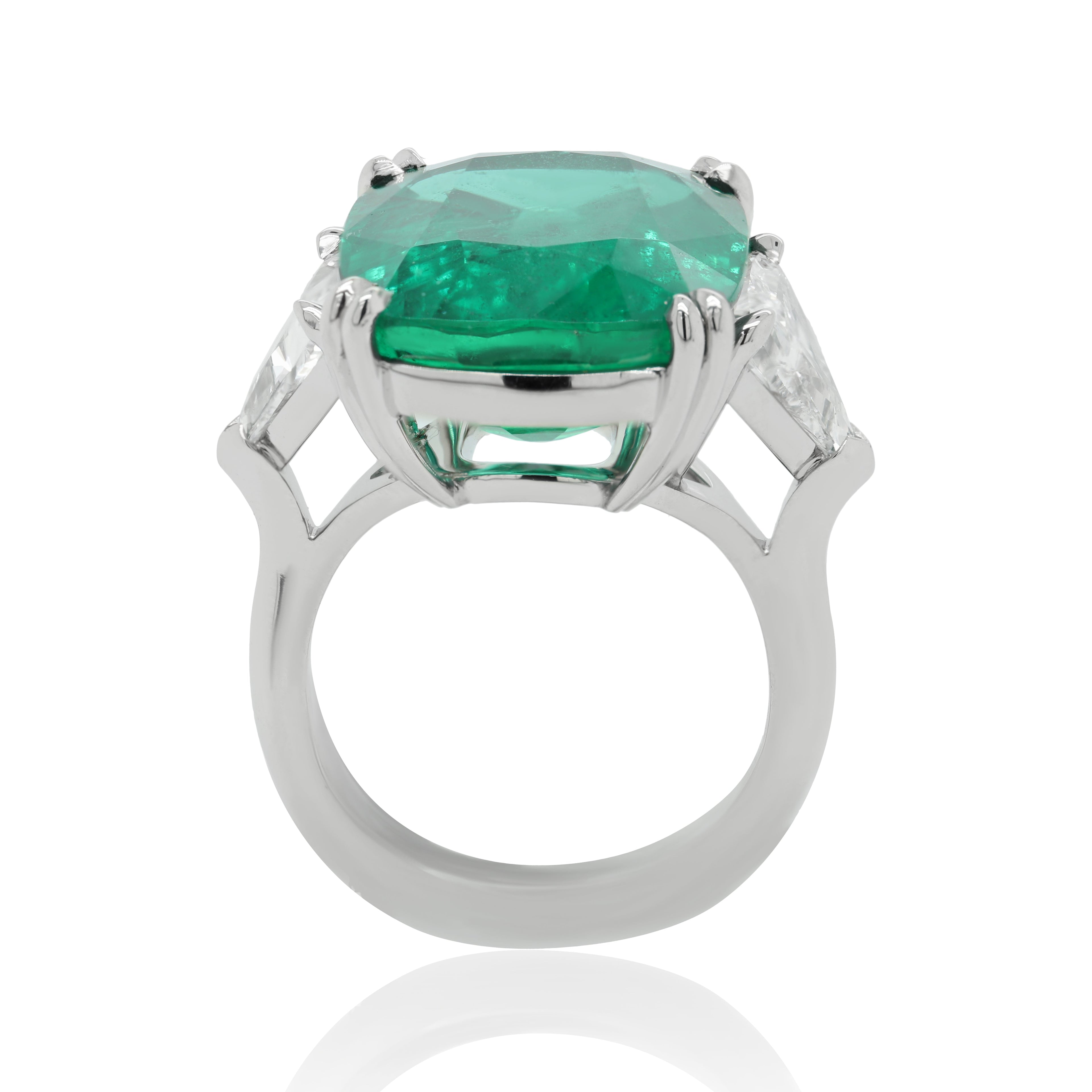 15.85ct Zambian Emerald Three-Stone Ring