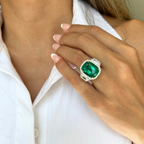11.22ct Zambian Emerald Halo Ring
