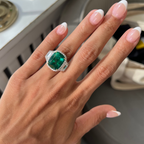 11.22ct Zambian Emerald Halo Ring