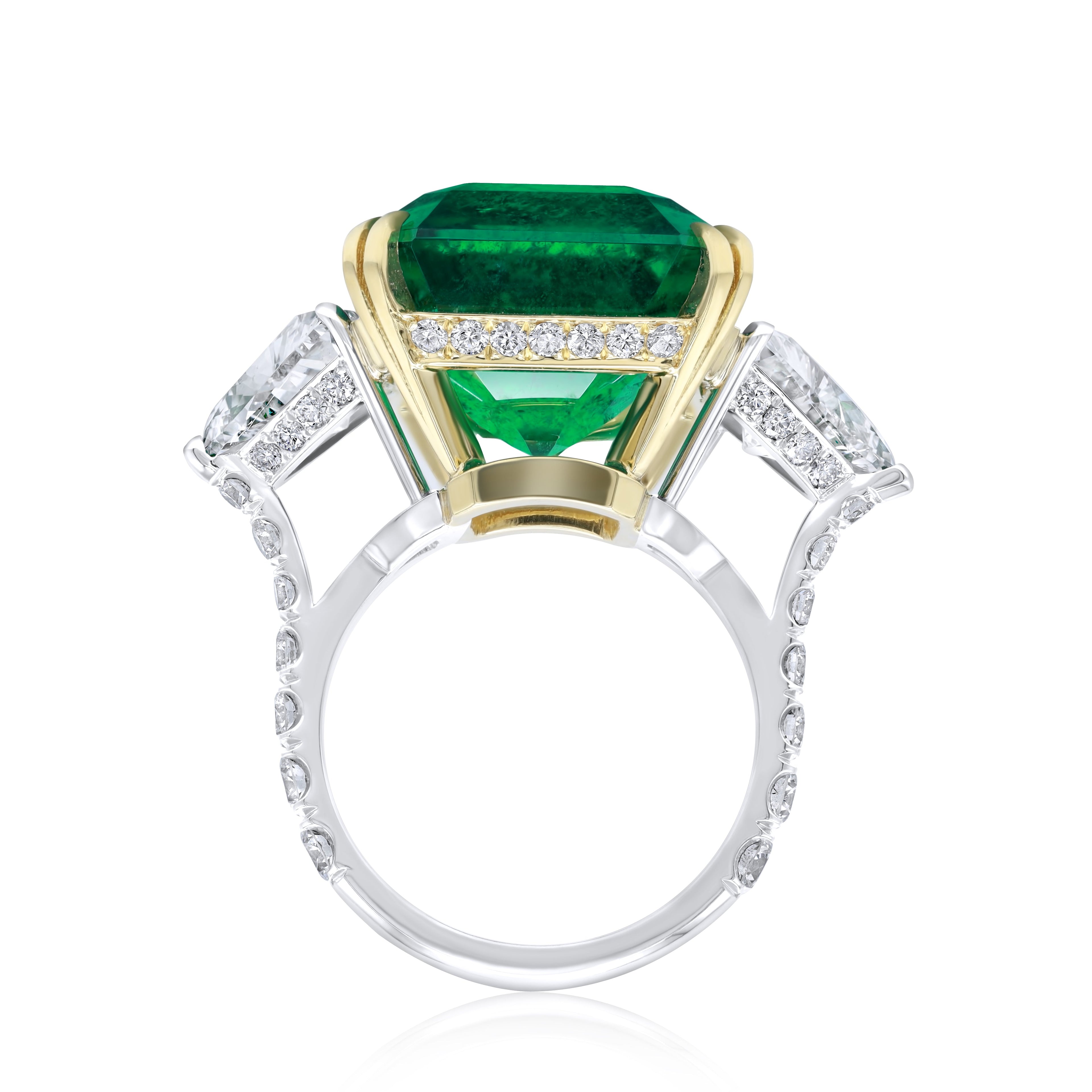 Emerald Three-Stone Ring