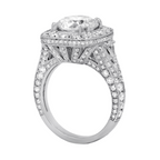 3.01ct Round With Two Pear Shape Halo Diamond Ring