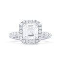 Lab-Grown Asscher Pave Halo Ring