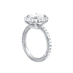 Lab-Grown Asscher Pave Halo Ring