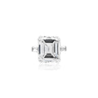 Emerald Cut Three-Stone Engagement Ring, Platinum