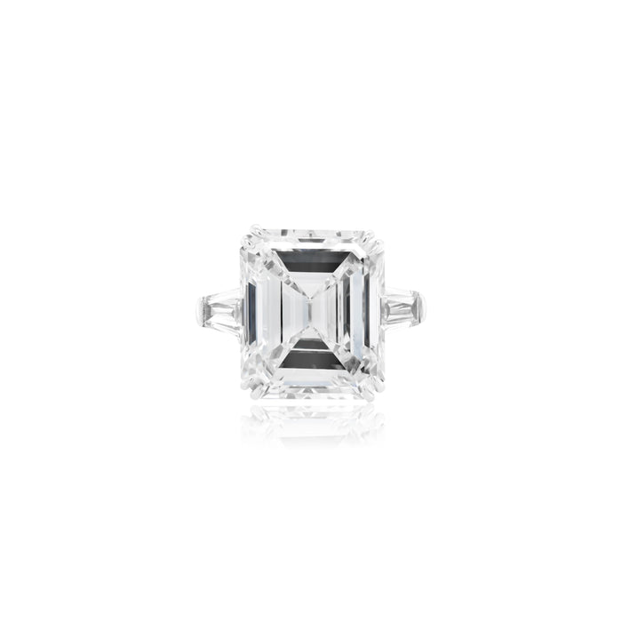 Emerald Cut Three-Stone Engagement Ring, Platinum
