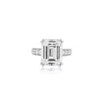 Lab-Grown Emerald Cut Ring with Accented Band