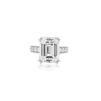 Lab-Grown Emerald Cut Ring with Accented Band