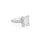 Lab-Grown Emerald Cut Ring with Accented Band