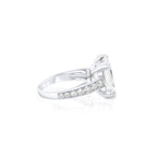 7.59ct Emerald-Cut Diamond Ring with Pavé Side Diamonds