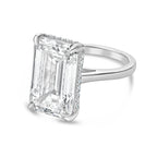 Lab-Grown Emerald-Cut Under Halo Ring, 18K Gold