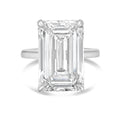 Lab-Grown Emerald-Cut Under Halo Ring, 18K Gold