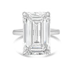 Lab-Grown Emerald-Cut Under Halo Ring, 18K Gold