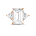 Lab Grown Emerald Diamond Ring With Trillions