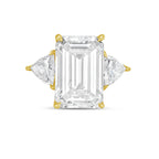 Lab Grown Emerald Diamond Ring With Trillions