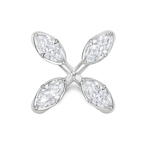 Lab-Grown Marquise Floating Diamond Ring, 18K Gold