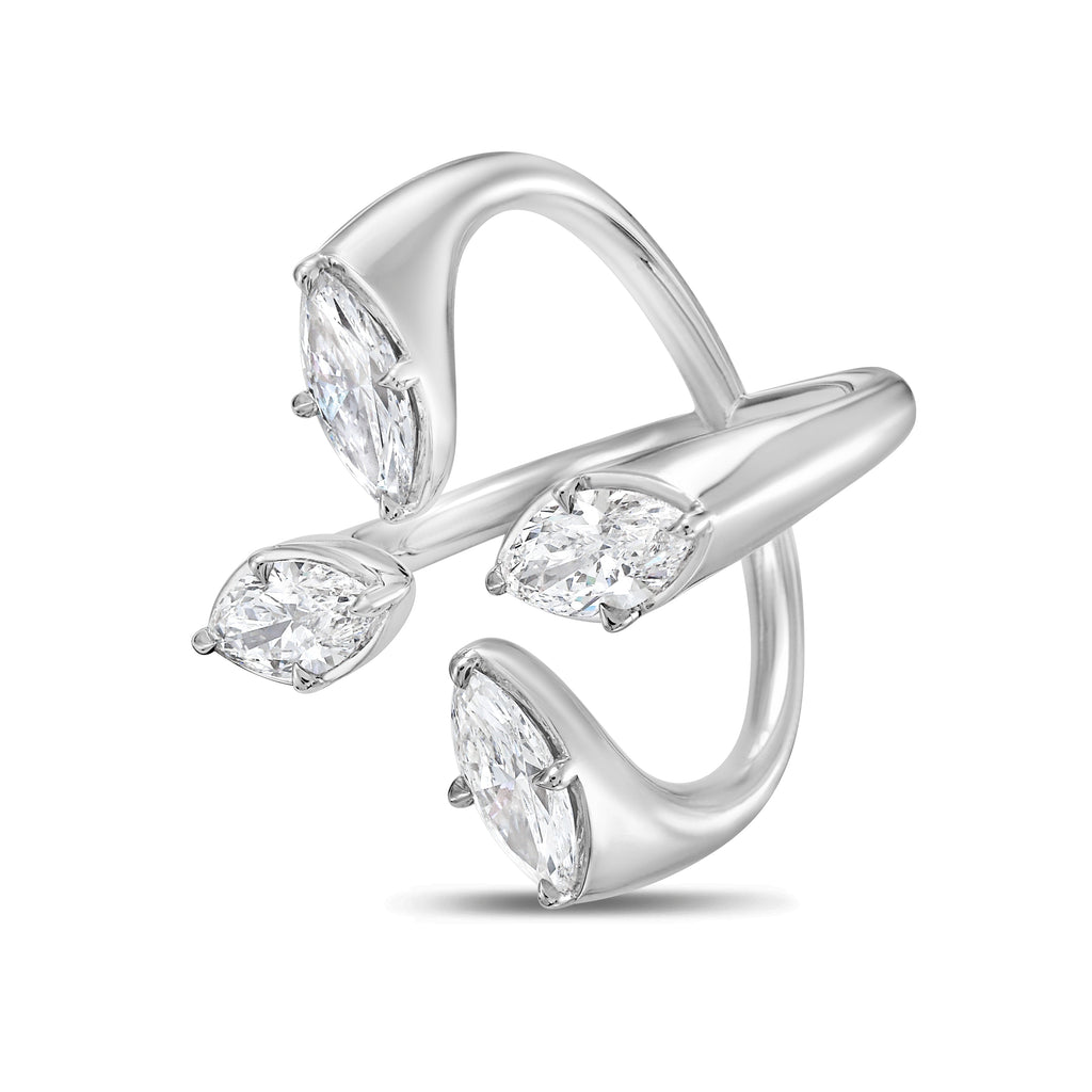Lab-Grown Marquise Floating Diamond Ring