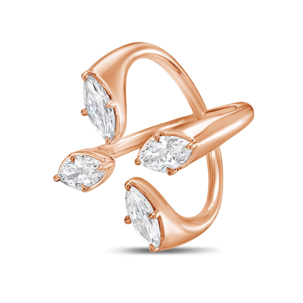 Lab-Grown Marquise Floating Diamond Ring