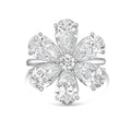 Lab-Grown Pear Shape Diamond Flower Ring