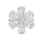 Lab-Grown Pear Shape Diamond Flower Ring