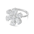 Lab-Grown Pear Shape Diamond Flower Ring