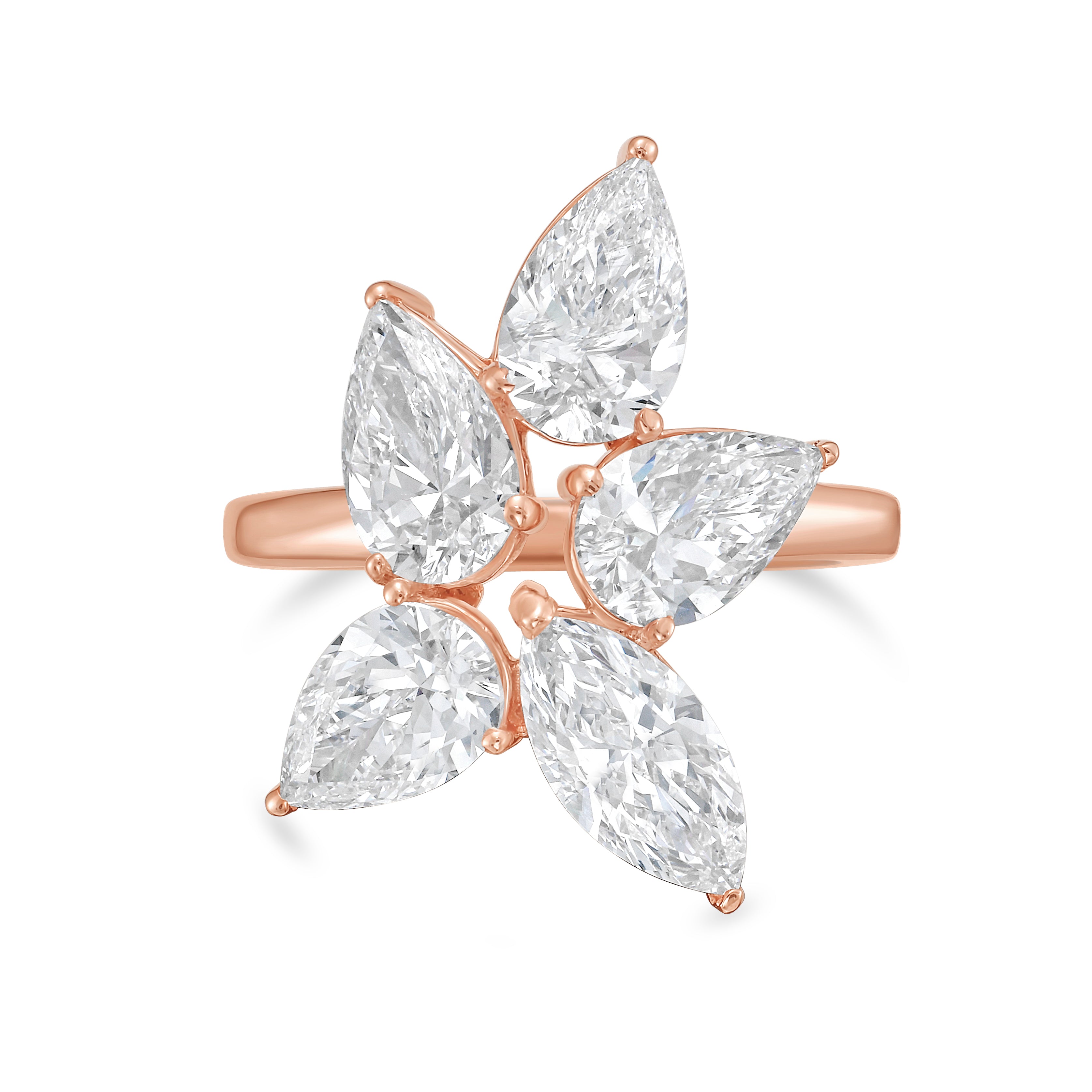 Lab Grown Multi-Cut Diamond Cluster Ring, 18K Gold