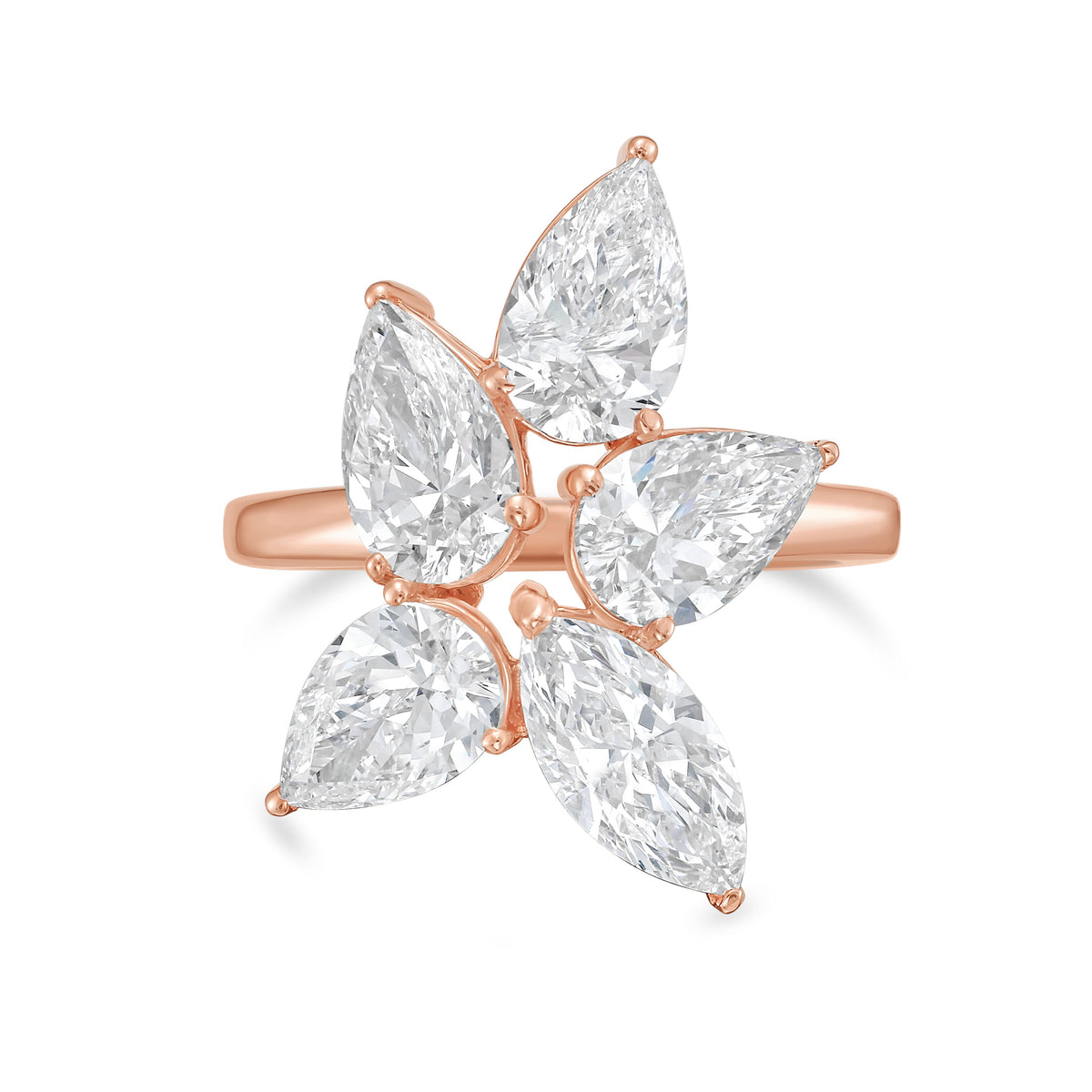 Lab Grown Multi-Cut Diamond Cluster Ring