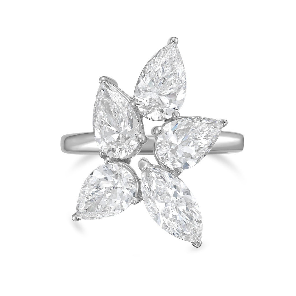 Lab Grown Multi-Cut Diamond Cluster Ring