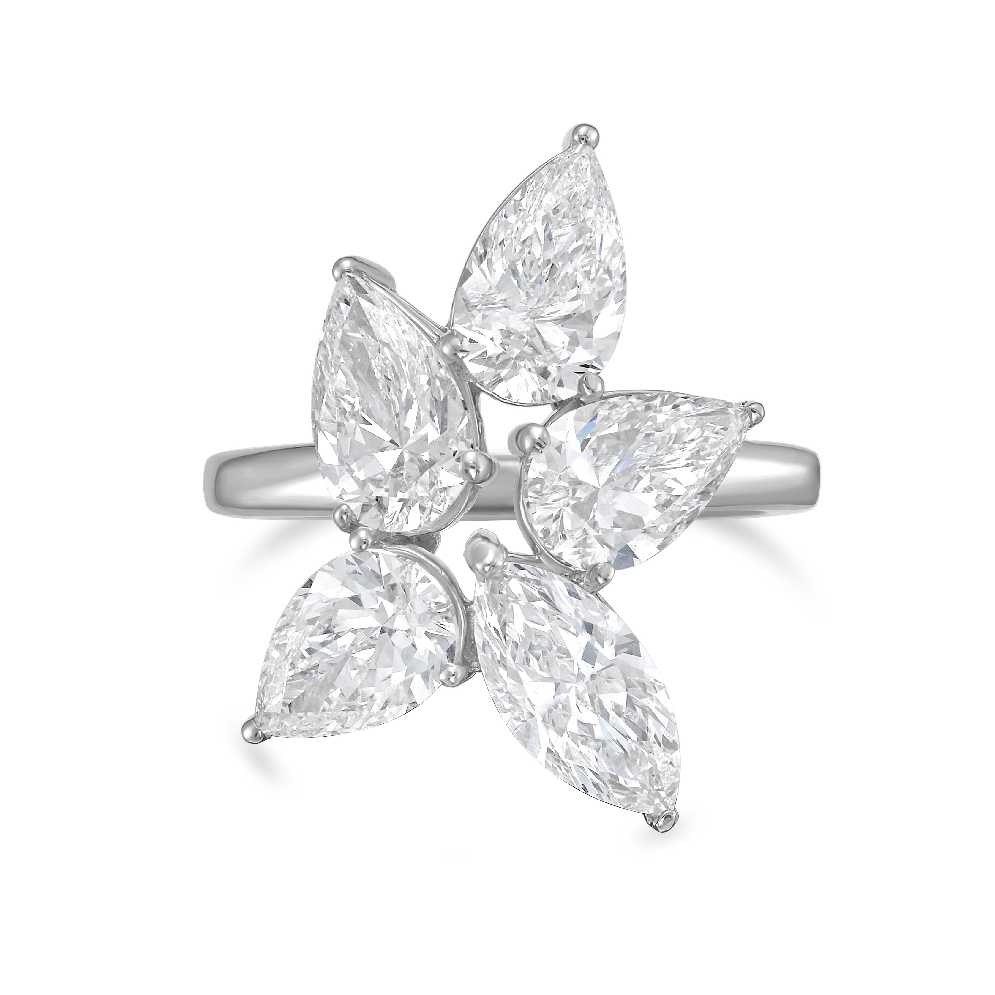 Lab Grown Multi-Cut Diamond Cluster Ring, 18K Gold