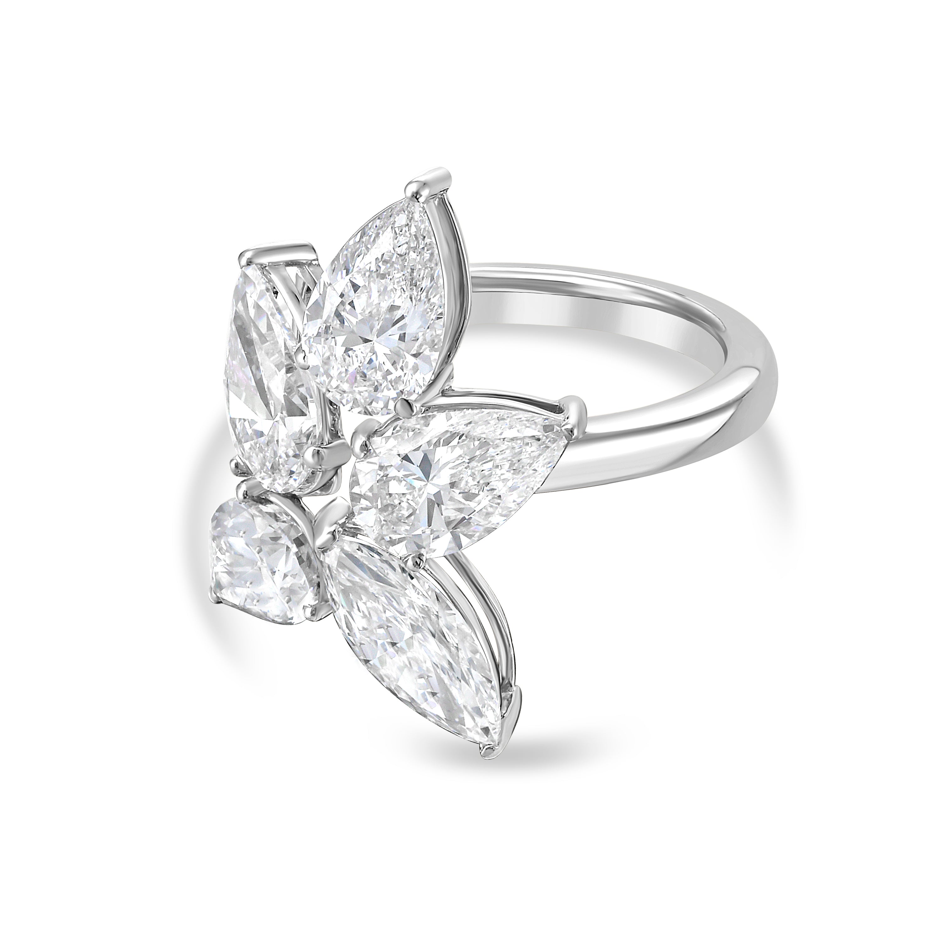 Lab Grown Multi-Cut Diamond Cluster Ring, 18K Gold