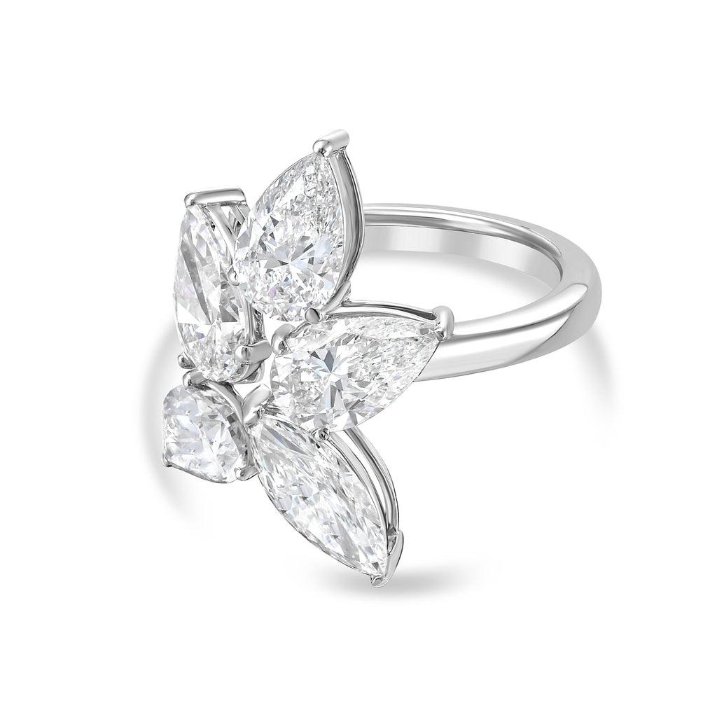 Lab Grown Multi-Cut Diamond Cluster Ring