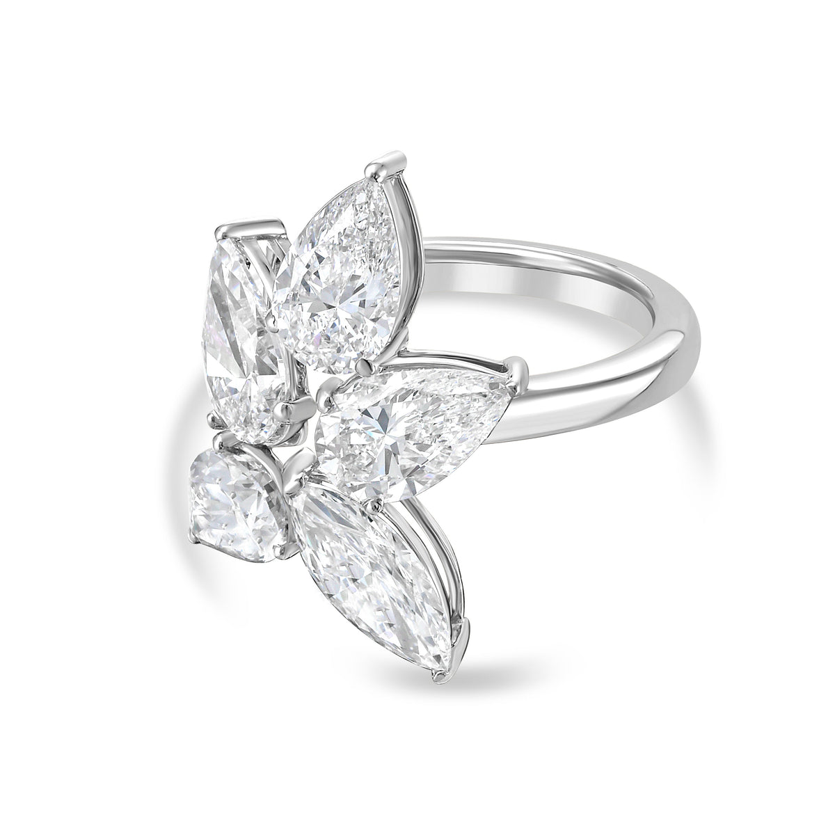 Lab Grown Multi-Cut Diamond Cluster Ring
