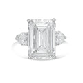 Lab-Grown Emerald Diamond Ring With Hearts On Sides