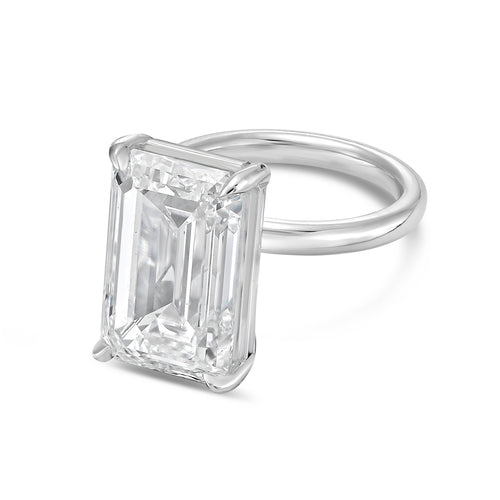 Lab-Grown Emerald-Cut Diamond Solitaire Ring, 18k Gold