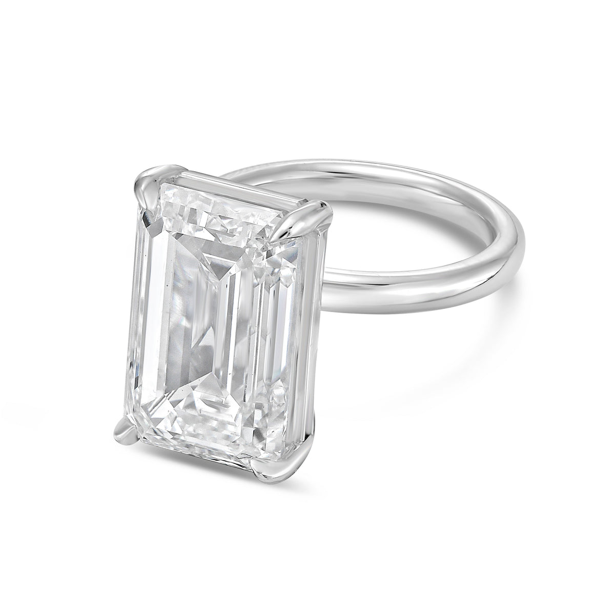 Lab-Grown Emerald-Cut Diamond Solitaire Ring