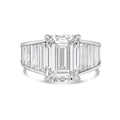 Lab-Grown Emerald-Cut Ring with Emerald-Cut Trapezoids