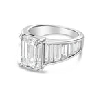 Lab-Grown Emerald-Cut Ring with Emerald-Cut Trapezoids