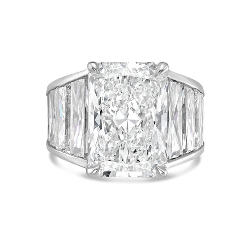 Lab Grown Radiant Ring with Radiant Trapezoids