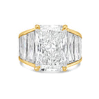 Lab Grown Radiant Ring with Radiant Trapezoids