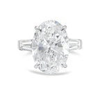 Lab-Grown Oval Diamond Ring with Baguettes, 18K Gold